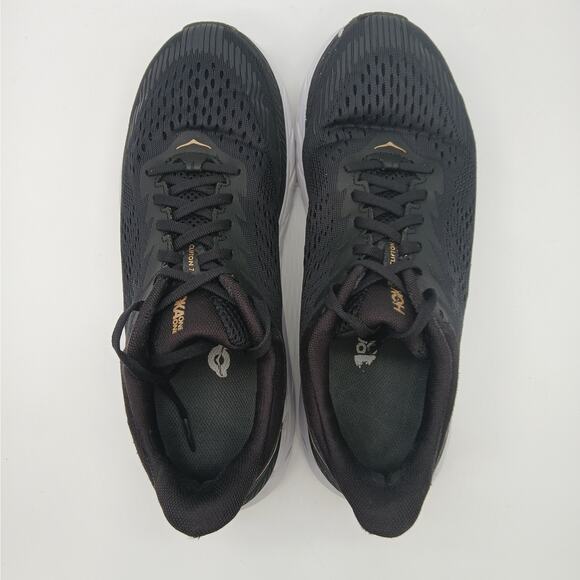 Hoka One One Women's Clifton 7 Gold Athletic Running Sneakers Shoes Black 10.5 - Picture 8 of 11